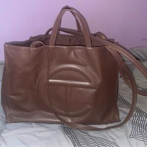 Brown Large Telfar shopping bag